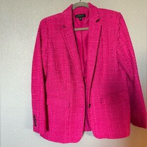 Ann Taylor Bright Pink Tweed Blazer